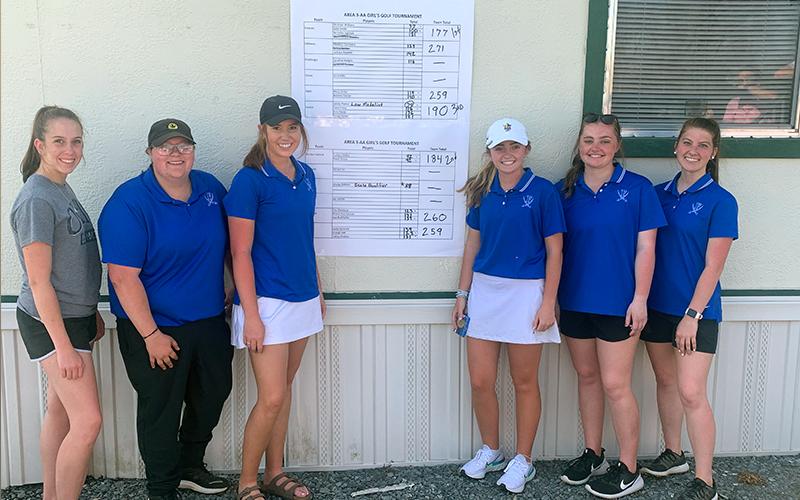 The Lady Rebels golf team had an impressive outing, finishing third at the Area 3-AA Girls Golf Tournament at Old Toccoa Farms Golf Course Monday, April 26. Shown following their match are, from left, Tempest Giet, Evie Webb, Cady Finley, Lainey Panter, Ava Lackey, and Raven Porter. With their performance, the Lady Rebels advanced to the State Championship Tournament May 17-18 at Southern Hills Golf Course in Hawkinsville, Georgia.