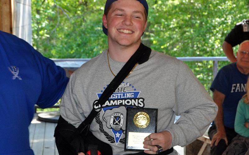 The Fannin County wrestling team ended their season with a ring ceremony and banquet at Stewart Farms Thursday, May 6. Colby Shaw was awarded Most Improved for his weight class and finished as Area 8 AA Runner Up.