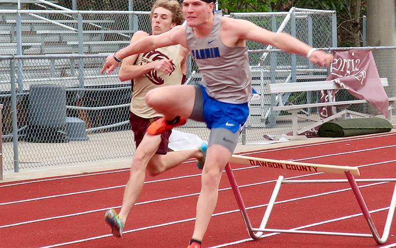 Thomas Mercer competes in both the 110 Meter Hurdles and 300 Meter Hurdle for the Fannin County Rebels track and field team. Mercer finished first in both recently at the Region Meet.