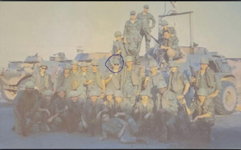 Vietnam Air Force veteran Ken Campbell is shown in the middle, amongst comrades, following graduation for his specialty advanced combat training in Illinois.