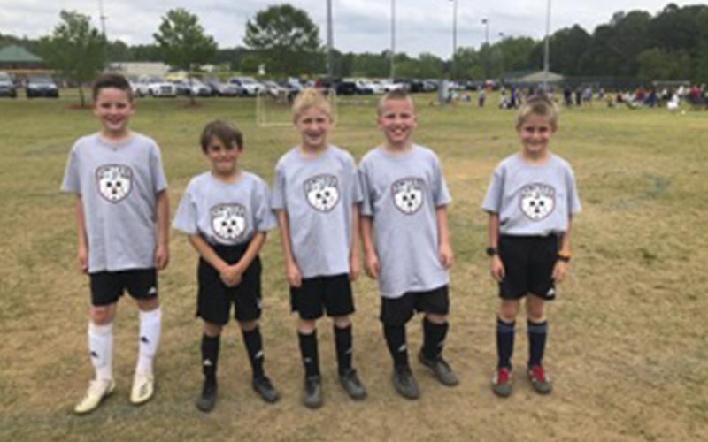 Five Fannin 10U soccer players were nominated by their coach to play in the United Football Academy All Stars Tournament at Rock Creek Park in Dawsonville, Sunday, May 2. The nomination gives the athletes the exclusive invite to try out for academy-level soccer. The 10U Fannin All Stars are, from left, Rowen Allen, Knox Nelson, Jacob Curtis, Brody Ingle and Mason Hopple.