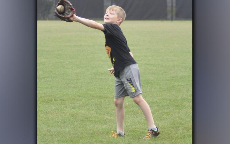 Coltlee Jackson gets warmed up during the Fannin County High School baseball Pitchers and Catchers Camp.