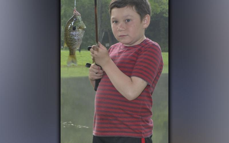 Kyle Bird shows off his nice Bluegill he caught at the Fannin County Recreation Department’s fishing camp Wednesday, July 28.