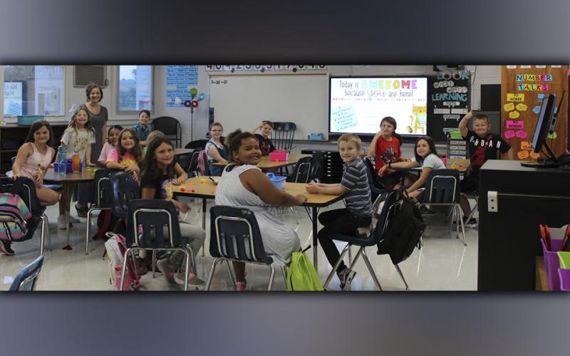 East Fannin Elementary School teacher Kelsey Carver and her fourth grade class are  excited to begin the new school year as they got things started Friday, July 30.