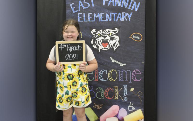 East Fannin Elementary School student Kimzey Peardon is already blossoming as she starts fourth grade.