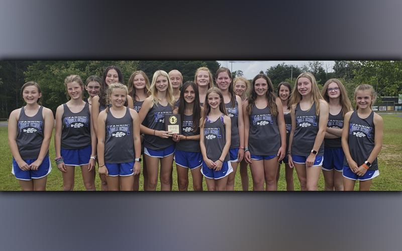 The Fannin County Middle School cross country team is off to a great start, winning the Murphy Bulldog 2021 XC Open. Shown with thier first place plaque are, from left, Kensley McClure, Anna Sophia Freeman, Karli Sams and Sydney Ford, Katelyn Clark, Jordan Golden Gretchen Mcfarland, Avi Ethington, Mckenna Murrell, Kinsley Pickelsimer, Airianna Galloway, Madeline Schueneman, Aylana Dockery, Emma Twiggs, Aylah Johnson, Ava Ackers, Claire Saxon and Annaleigh Cheatham.