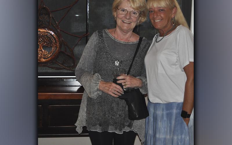 The Blue Ridge Mountains Arts Association held their opening reception for the Contemporary Southern Folk Art exhibit Saturday, September 4. The exhibit will be open until October 10. Local resident Sue Hriljac, left, brought her daughter Michelle Gross, who was visiting from Illinois, to view the artwork during the opening reception.