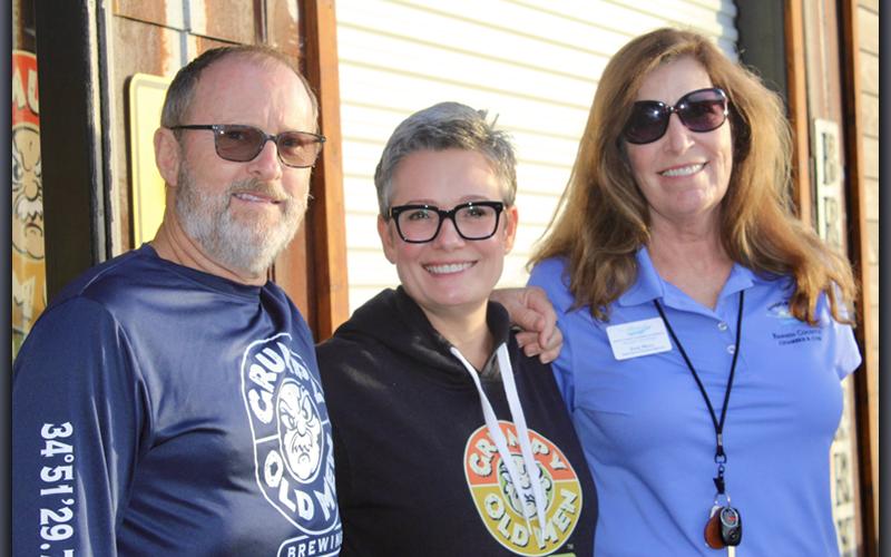 The Fannin County Chamber of Commerce Business After Hours event was held Tuesday, October 19, at Grumpy Old Men Brewing. Shown are, from left, owners Jeff and Kristie Young and chamber Director of Tourism Services &amp; Product Development Jode Mull.