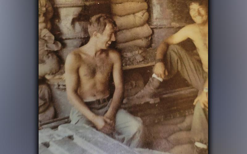 Sonny Payne is shown in the middle with his friend Rick while on tour with the U.S. Army in Vietnam.