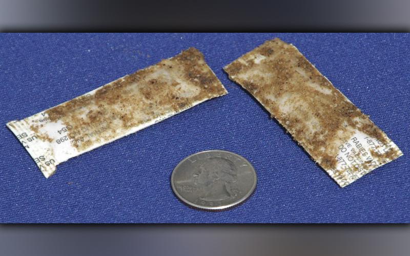 Bait packages such as the ones shown, being dropped in Fannin and Polk counties, are not dangerous to humans or domestic animals.