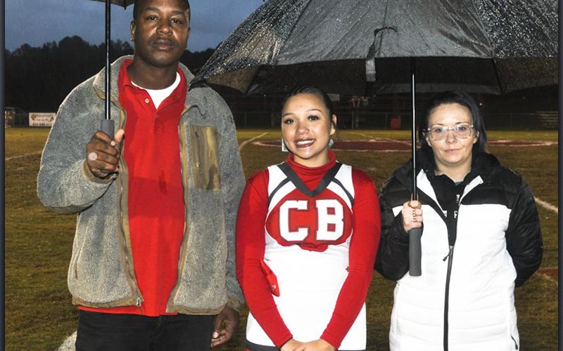 Cheerleading senior Aliah Lunsford was recognized during Copper Basin’s senior night ceremony Friday, October 29. Lunsford was recognized with her parents Jennifer Lunsford and Michael Barber.