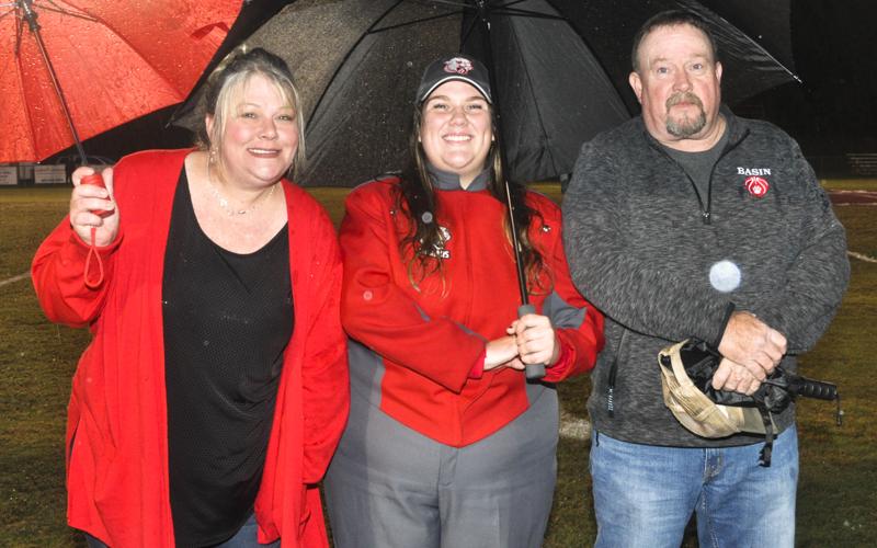 Copper Basin band senior Mackenzie Ray was recognized Friday, October 29, before the Cougars last home football game of the season. Ray was escorted by Laura Lewis and Daren Waters.
