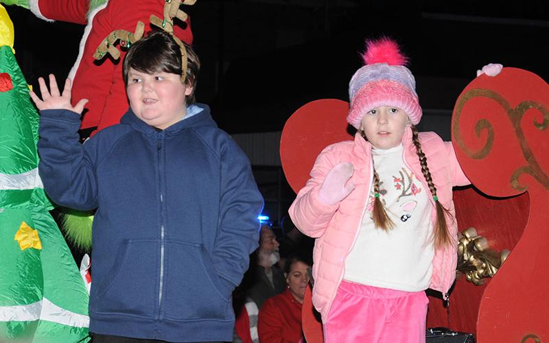 These cuties spread some holiday cheer as they ride alongside the Grinch during the Blue Ridge Business Association Light Up Blue Ridge Parade Saturday, November 27.