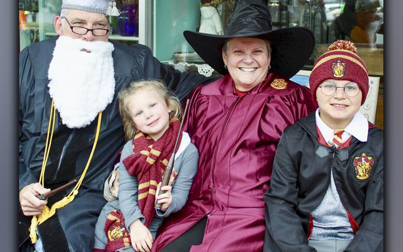 This Hogwarts family took a rest Saturday, October 30, during the Blue Ridge’s Halloween Safe Zone. Shown are, from left, Ray Stovall, Abie Burns, Jeanne Stovall and Levi Burns.