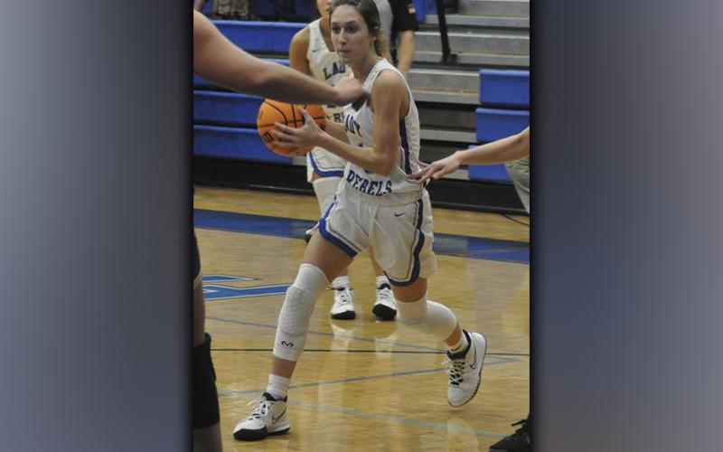 Reigan O’Neal cuts to the lane for a two-point basket in recent action for the Fannin County Lady Rebels basketball team.