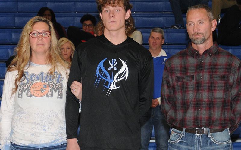 Kaleb Green has played for the Fannin County High School Rebels basketball team a total of four years, three of those on the varsity squad. He was one of the trio of seniors from the boys squad honored during Senior Night Friday, January 7, at Fannin County High School. He was escorted by his parents, Kelley and Chad Green.
