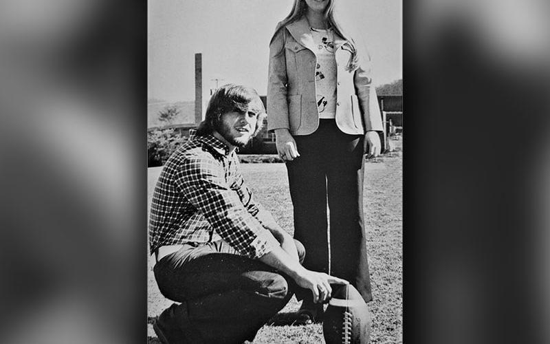 Patty Callihan and Scott Burger were selected as Most Athletic Senior Boy and Girl at West Fannin High School in 1975.