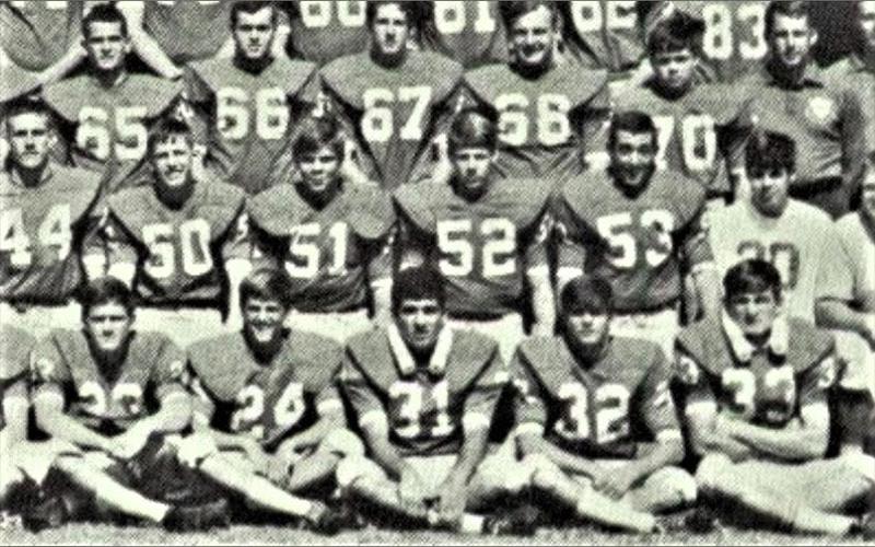 Chuck Jabaley played on the 1969 Baylor College Prepatory School football team. He is shown above in the middle of the front row.