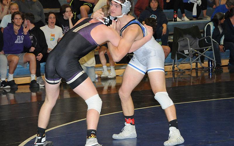 Corbin Davenport won a spot in the Sectional Traditionals wrestling tournament with a runner-up finish in the Area Traditionals, above. Davenport came away from the sectional event this past weekend as sectional champion.