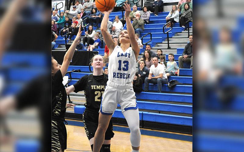 Becca Ledford scored 14 points against Washington County to lead the Lady Rebels into the Elite Eight Round of the GHSA AA Girls State Basketball Championship.