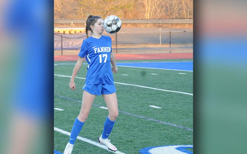 Cali Tuggle gets ready to make contact in Lady Rebels soccer action earlier this season.