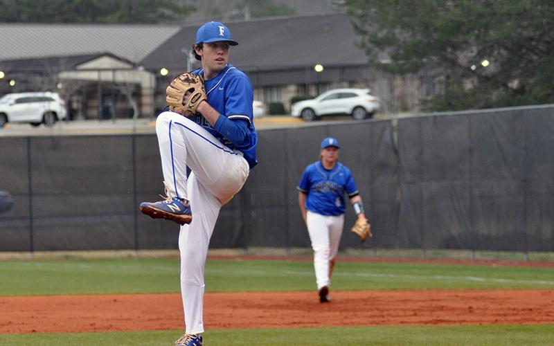 Fannin County Rebel Jordan Bennett winds up to pitch against Gordon Central Tuesday, March 15.