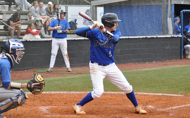 Junior Connor Martin steps up to bat in recent action for the Fannin County Rebels baseball team.