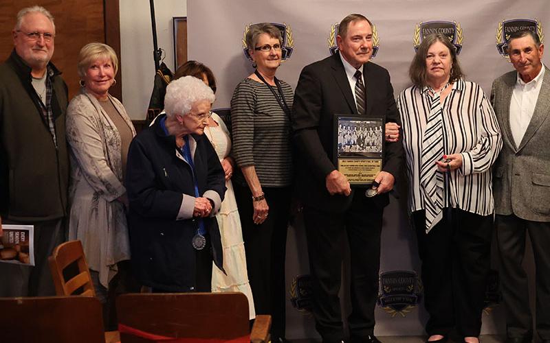 The members of the 1965-66 East Fannin girls basketball team were presented with medals as a token of induction into the Fannin County Sports Hall of Fame.