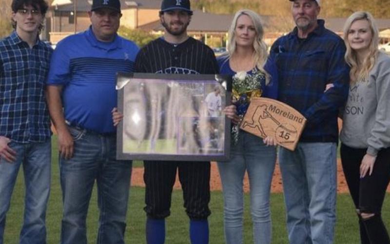 Senior Sawyer Moreland was escorted by his father, John Moreland, brother, Cooper Moreland, sister, Mackenize Moreland, mother Tara Thurman, and Brian Thurman.