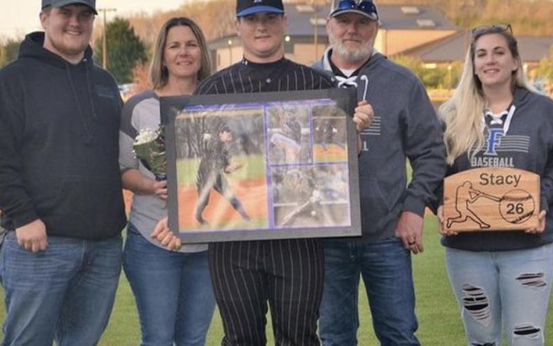Senior Chance Stacey was escorted by Steve and Char Stacey, brother Steven Stacey, and sister Emily Morganson.