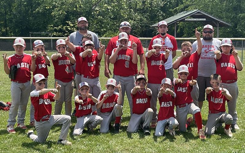 The Copper Basin 10Under Boys team finished their season with a perfect 12-0 record and won first place in the Mountain Dizzy Dean Championship. The team included, from left, front; Copper Ware, Connor Kimbrell, Braxton Lisk, Michael Rogers, Knox Floyd, Hudson Murphy, and Jake Harbin; second row, Ethan Hedden, Asa Burr, Kaimen Eaton, Cameron Howard, Rugar Allen, Briar Hicks, Brayden Payne, Weston Cearley, and Raylan Boring; and back row, coaches, Nathan Harbin, Neal Murphy, Trevis Deal and Isaac Hicks.