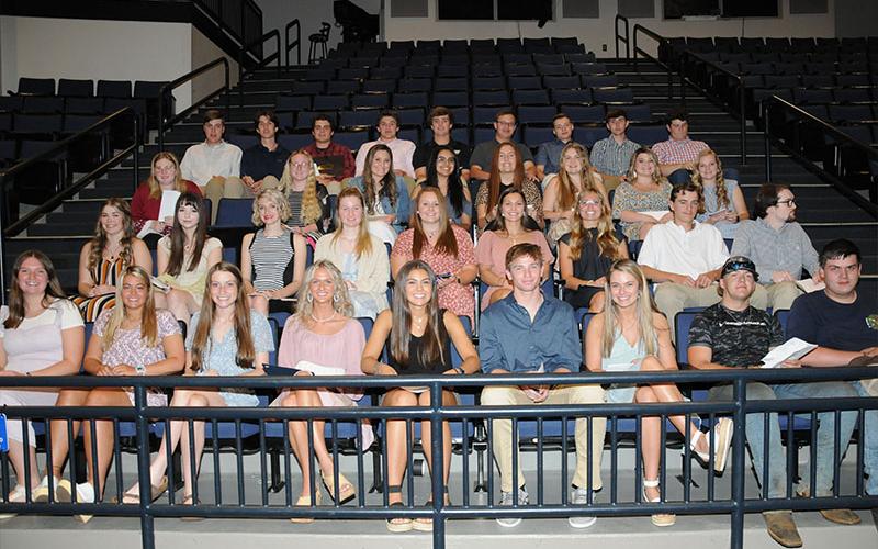 Shown are, front row, from left, Rachel Bruce, Rachael Jessen, Hannah McSwain, Sydney McGill, Taylor Poland, Payton Roath, Haylee Newton, Dalton Bailey and Kaleb Couch; Second row, from left, Avery Martin, Kathryn Young, Kenna Verner, Jacklyn Harris, Kaylie Kendall, Becca Ledford, Kinsley Sullivan, Coy Mealer and Jonathan Page. Third row, from left, Heidi Ray, Lillian Davis, Erin Gonzales, Lizbeth Acevado-Montoya, Carly Cox, Kailtyn White, Haley Ensley and Riley Davis; back row, from left, Rob Russell, Cate