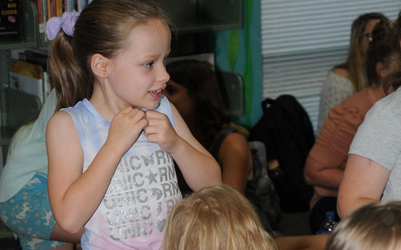 Stories created excitement for youngsters at the Fannin County Public Library June 1.