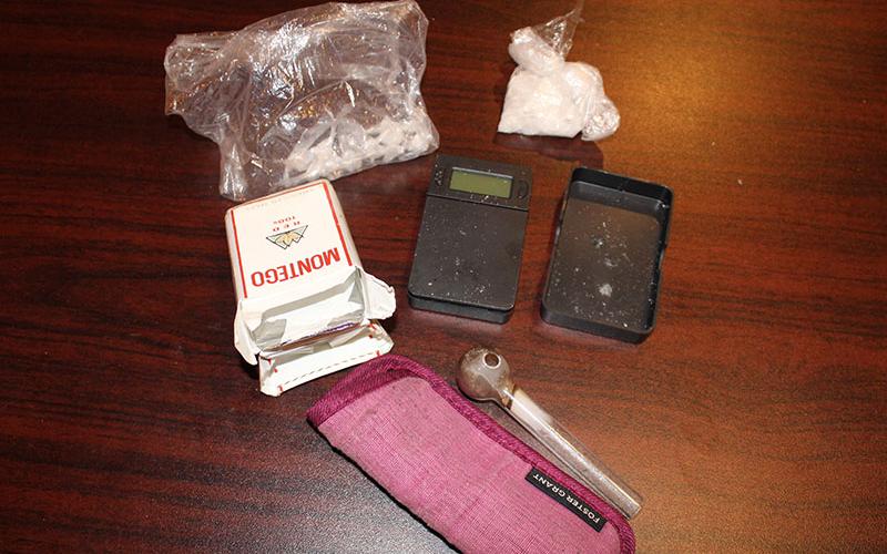 Two packages containing methamphetamine laced with fentanyl were found during an arrest in McCaysville June 13. They are among the drug related items shown above.