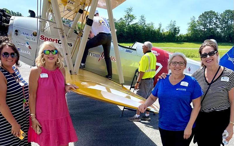 Blue Ridge Assisted Living and Memory Care residents were treated to Dream Flights Friday, June 10. Shown are Blue Ridge Assisted Living and Memory Care employees, from left, Activities Director Lyndsay Davenport, Senior Lifestyle Counselor Cindy Querry, Concierge Kim Cheaves and Executive Director Teresa Carter.