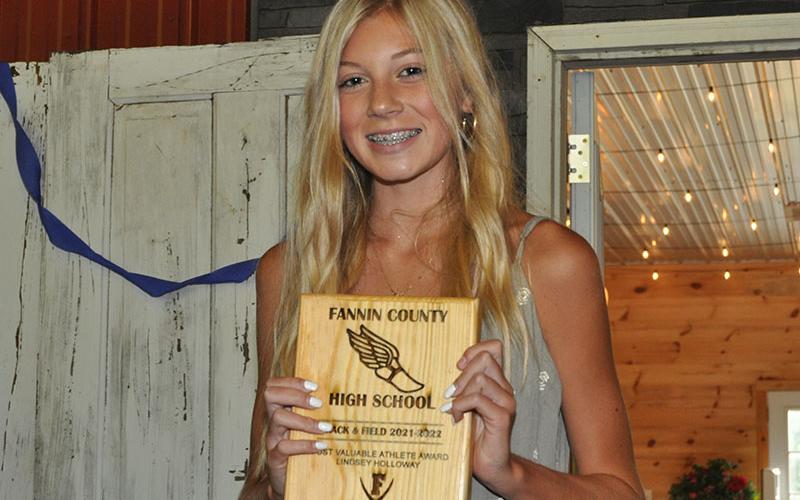 Lindsey Holloway received the Most Valuable Female Athlete award as a freshman.