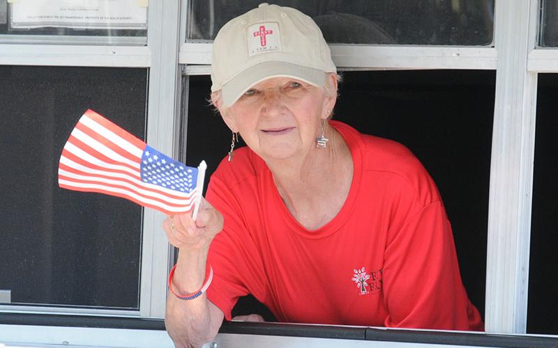 An American flag was the perfect symbol for the parade held July 4, Independence Day, in Blue Ridge.