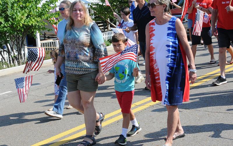American flags were everywhere in Ducktown.