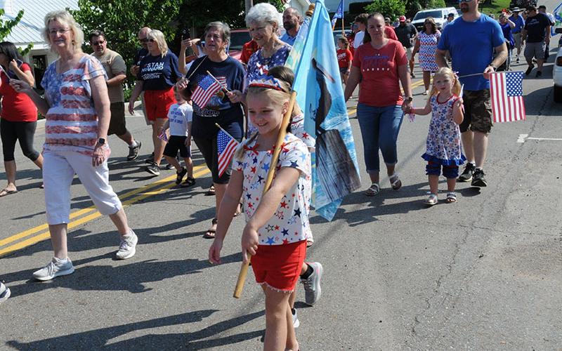 Children with flags filled the Walking Parade.