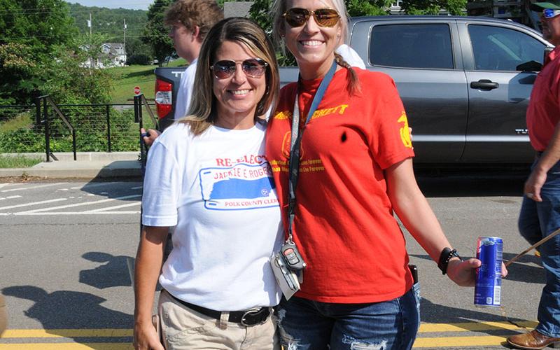 Jackie Rogers, left, and Samantha Trantham were among those enjoying the Walking Parade.