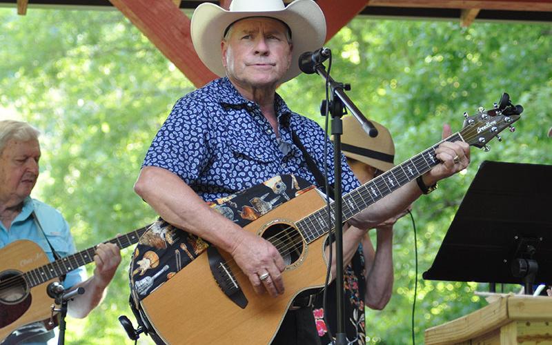 This gentleman rocked a cowboy hat and acoustic guitar during Pickin’ in the Park last Thursday night, July 14, at Ron Henry Horseshoe Bend just outside McCaysville. The weekly event, which is sponsored by the Fannin County Recreation Department, features a variety of instruments, none of which can be electric. The event will continue every Thursday night through September.