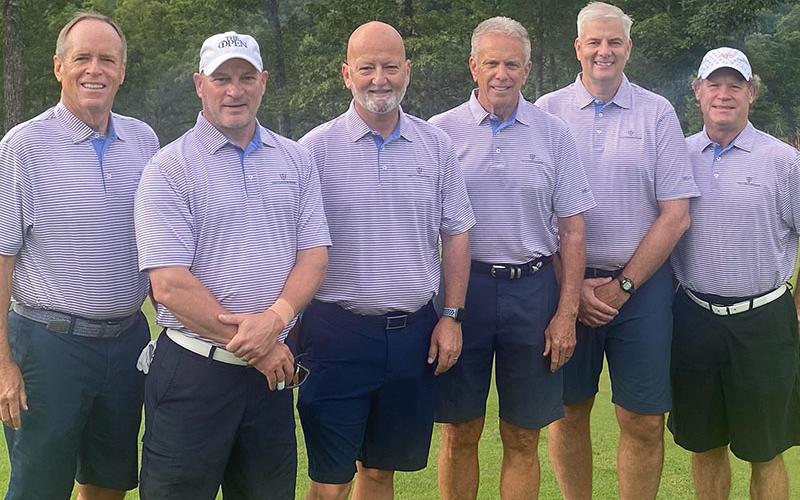The Old Toccoa Farm Men’s Association sponsored the cookout lunch at the Special Olympics Golf Event Tuesday, July 19 at Old Toccoa Farm. Shown are, from left, Craig Hartman, Jeff Lake, Glendon Smith, Scott Belcher, Criag Anderson and Steve Demboski.