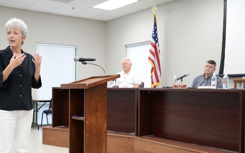 Ginger Rogers, who did not state where she lives when she spoke in public commentary during the Board of Commissioners meeting, said she was confused over how property assessments are determined.