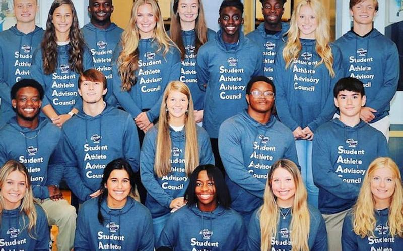 Turner Michael, middle row, far right, is one of 19 high school students serving on the Georgia High School Association Student Advisory Committee.
