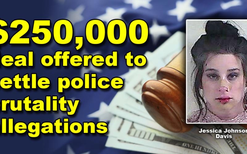 Jessica Johnson Davis is shown after her arrest by Blue Ridge police officers.