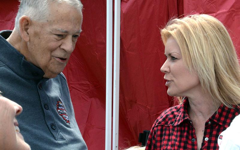 David Ralston, District 7 representative and Speaker of the state House of Representatives, visited with constituents Saturday, among them Suzanne Ponton.