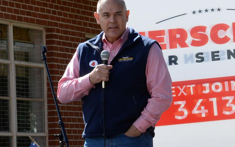 Bruce Thompson, candidate for Georgia Commissioner of Labor, addressed the crowd at Saturday’s Fall Festival hosted by the Fannin County Republican Party. He talked of the need to put Georgians to work.