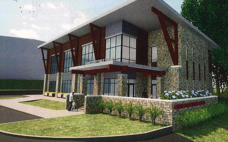 Shown is a preliminary drawing of the proposed future Fannin County Public Library.