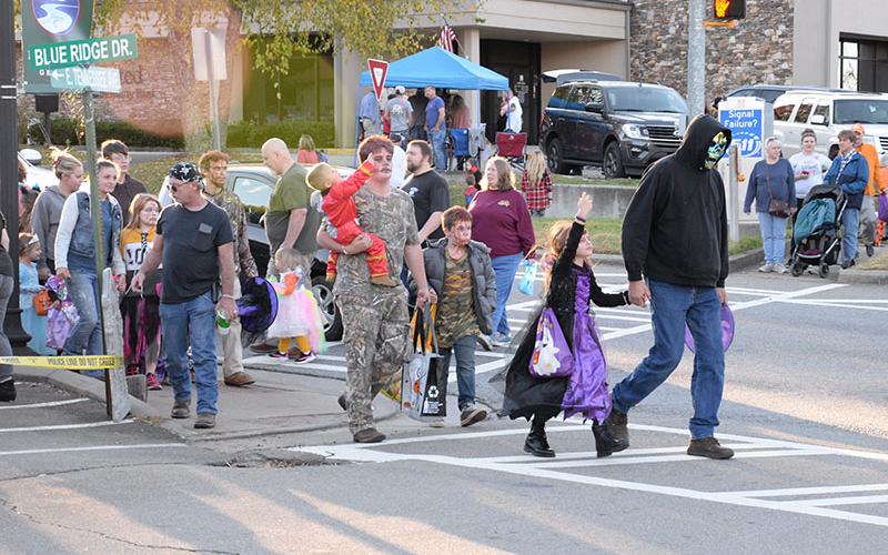 The largest crowd anyone could remember lined the streets of McCaysville for the Halloween Safe Zone.
