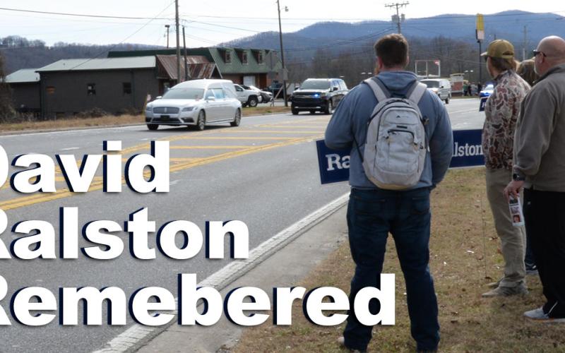 Well-wishers lined the route through Fannin County Saturday as the motorcade accompanying the hearse carrying David Ralston passed through between Ellijay and Akins-Cobb Funeral Home on Highway 5 just north of Blue Ridge.